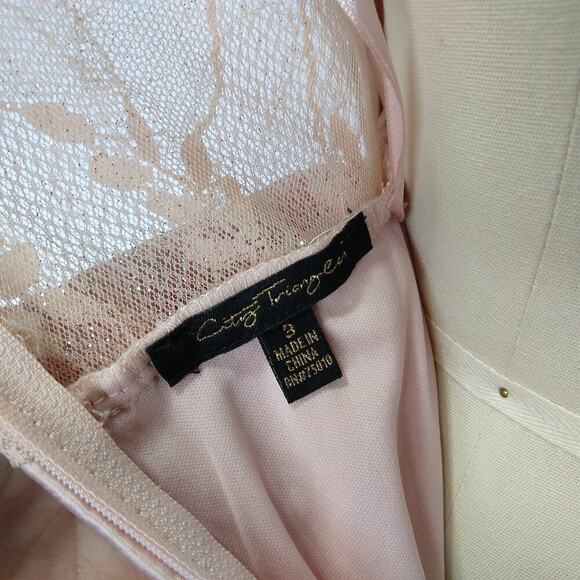 Vintage Y2K Pink Prom Dress Size 3 City Triangles Lace Embellished Princess 2000 - Picture 11 of 11